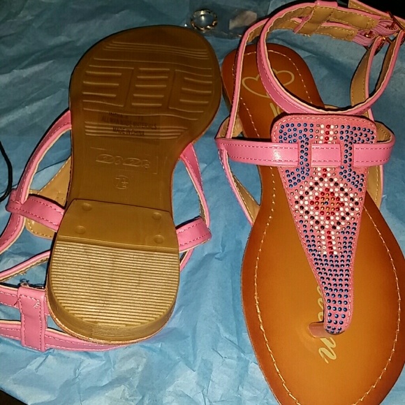Pink Studded Boho Sandals - Picture 2 of 2